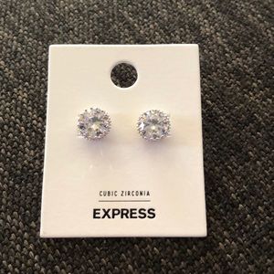 Scalloped Cubic Zirconia Post Back Earrings